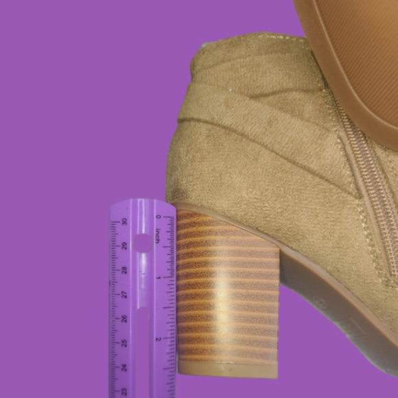 Nwot Women's Ankle Faux Suede Boots Size 5 Tan/Camel color - Picture 13 of 14